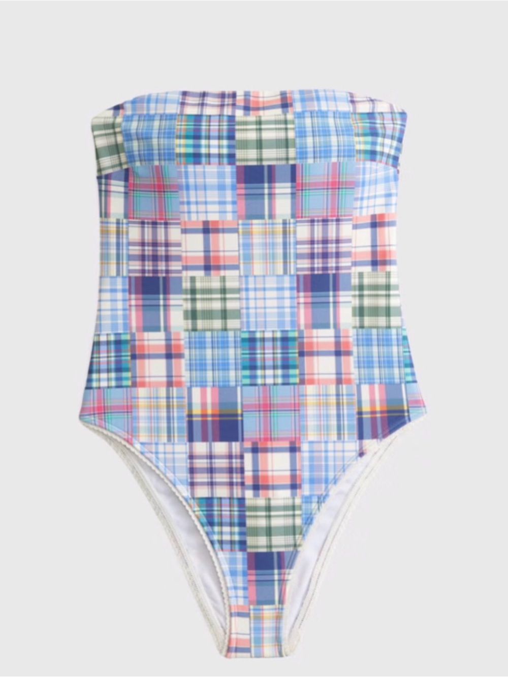 Abercrombie & Fitch Plaid Patchwork One-Piece Swimsuit